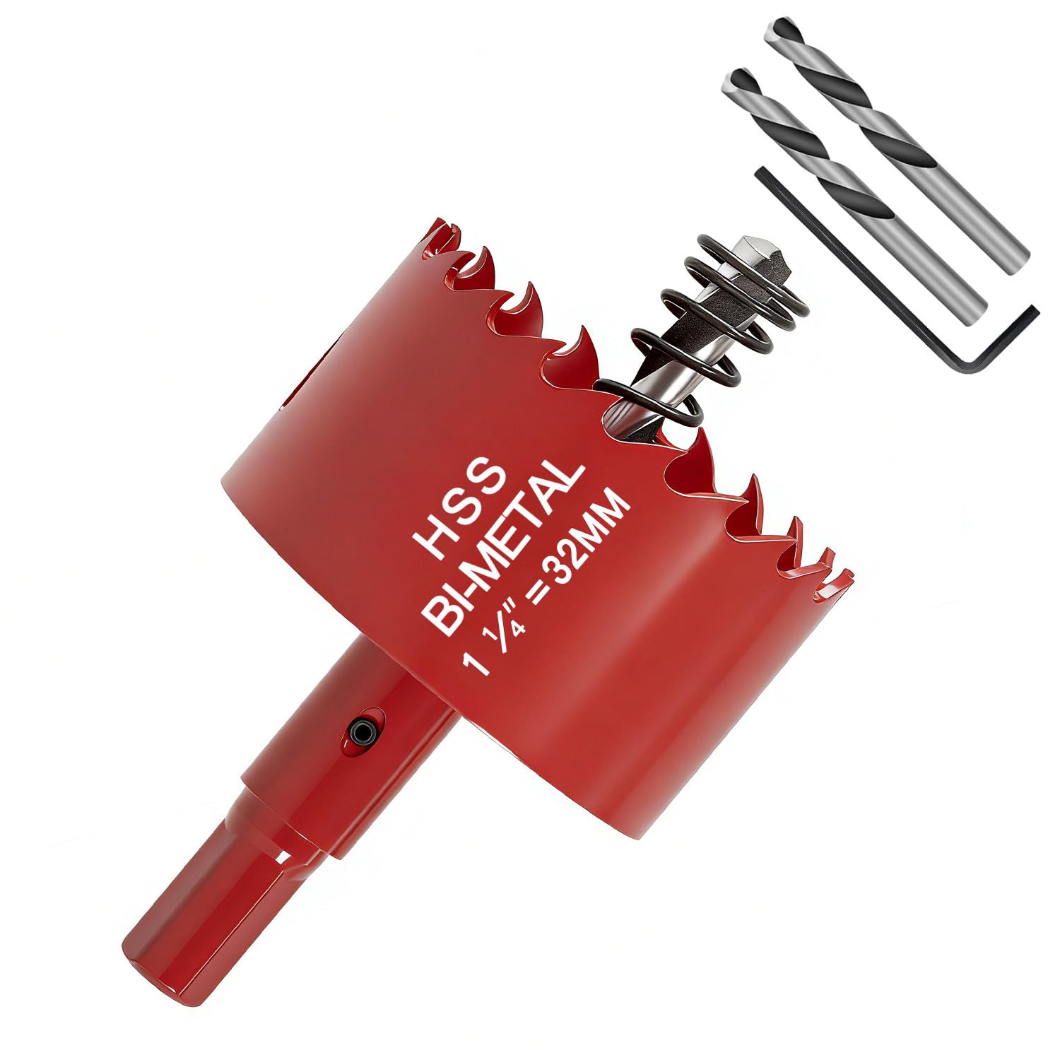 32 mm HSS Bi-Metal Hole Saw，Hole Saw Cutter for Drilling Soft Metal, Wood, PVC Board and Plastic for Cutting Circular Holes