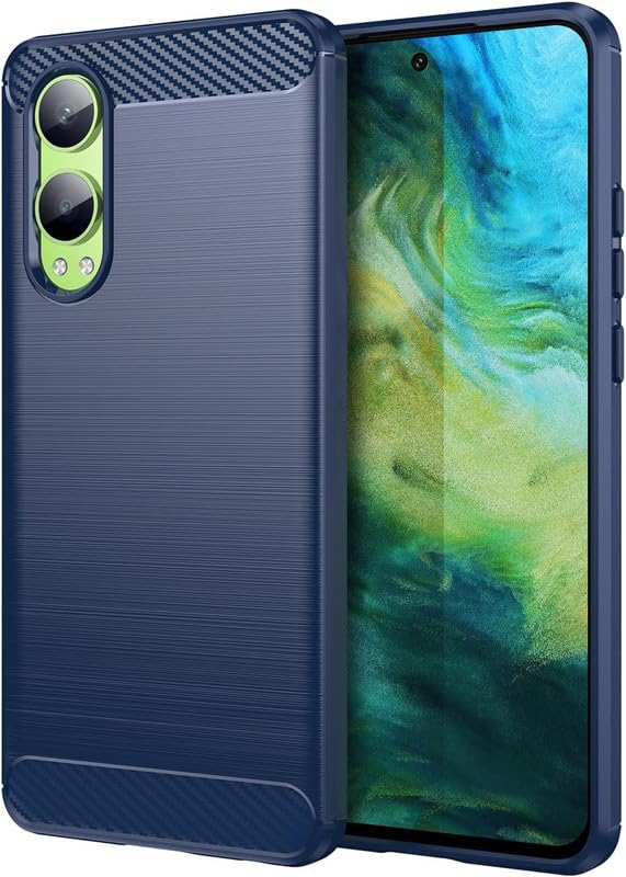 Image of NPRC Hybrid Ultra Slim Protective Case TPU Non-Slip Carbon Fiber Texture Shockproof Case Cover for Oneplus nord CE 4 LITE - Blue