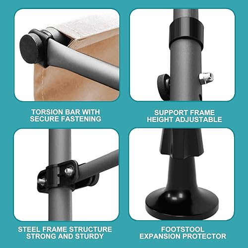 Miniatura 4 de Refugio para parasol sin perforaciones, toldo retráctil con manivela, toldo para patio, toldo impermeable para puerta, exterior para ventana,