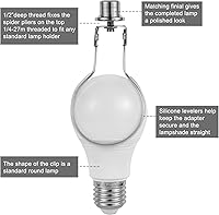 Vista 3 de Soporte para pantalla de lámpara, adaptador de clip de bombilla de pantalla, adaptador de clip para pantalla de lámpara, incluye niveladores