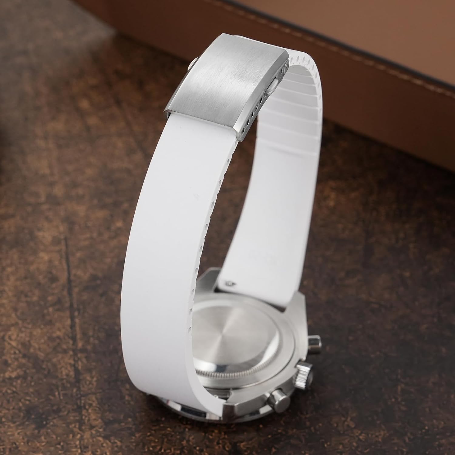 watchdives FKM Rubber Watch Strap, Cut to Size Fast Release Watch Band Soft Replacement Watchband with Milled Clasp for Men Women 18mm 19mm 20mm 21mm 22mm - Image 5