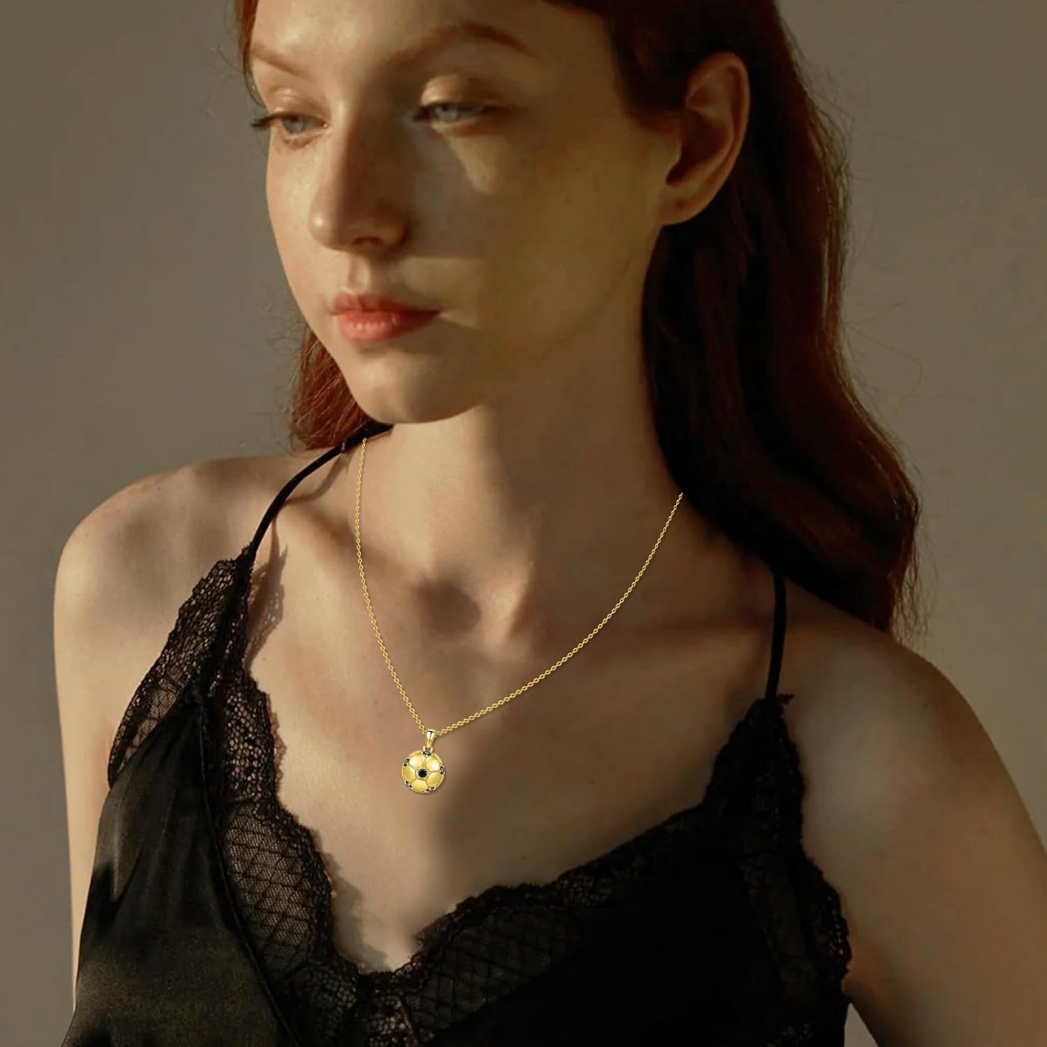 Football Necklace for Women Men 925 Sterling Silver Football Pendant Necklace Sports Jewelry Gift for Women Men - Image 3