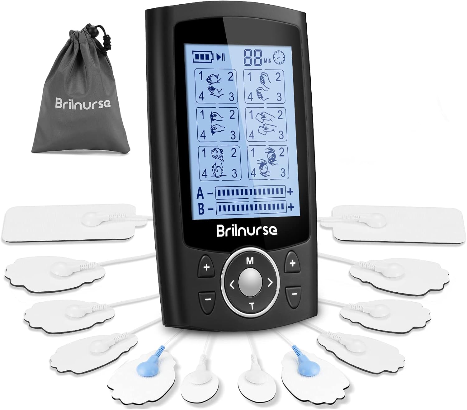 Brilnurse TENS Unit 24 Modes 30 Level Intensity, Dual