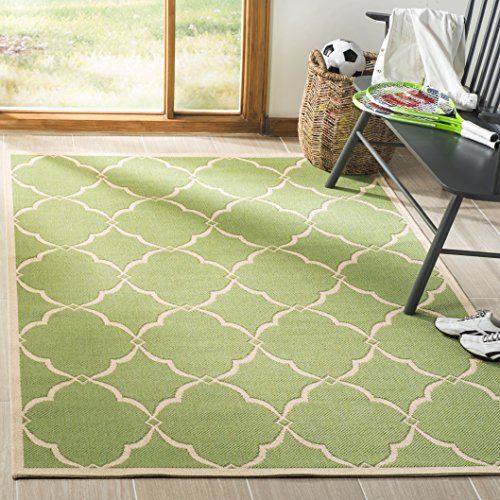 SAFAVIEH Washable Rug Outdoor Linden Collection - 8' x 10', Olive & Cream, Non-Shedding & Easy to...