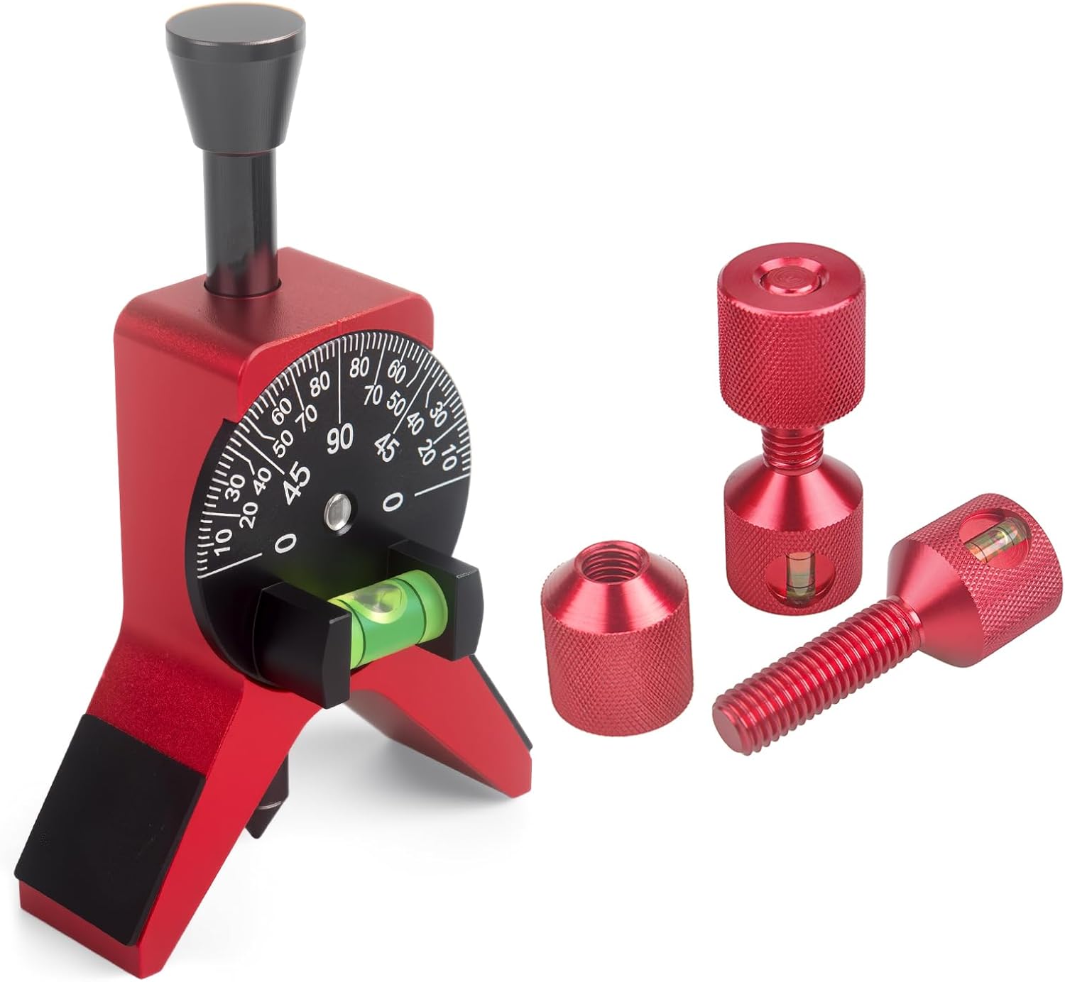 Magnetic Pipe Center Finder Tool with Flange Two Hole Pins 1-1/8” Two Hole Alignment Pins 2Pcs Built-in Level 6061 Aluminum Alloy Y-Shape Pipefitter Gauge Fits 1-1/2" to 6" Pipes