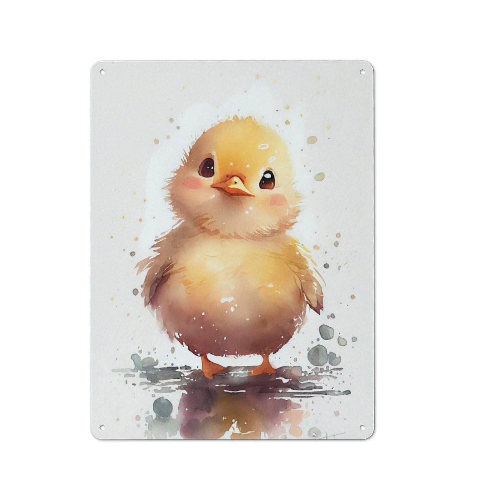 Junmoney Duck Baby Puppy Tin Wall Plaque 40X30cm With For Dining Room Or Kitchen, For Vintage Wall Decor Fans, For Themed Room Decoration
