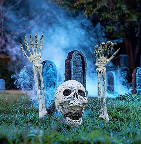 AOGU Decoraciones de Halloween, estacas de esqueleto realistas para exteriores, interiores, patio, césped, jardín, rompepisos, decoración de casa
