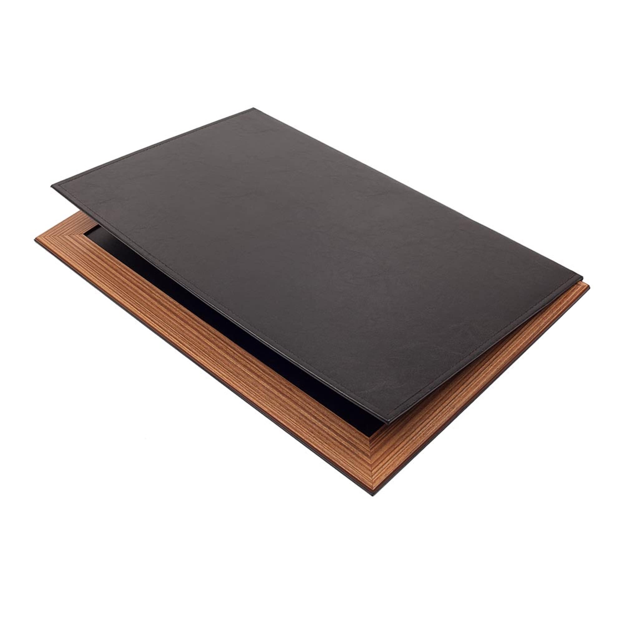 Set di organizer da scrivania in pelle Lux, combinazione di legno di noce - Accessori da scrivania per ufficio - Forniture per scrivania - Set da scrivania in pelle - Accessori per ufficio - 10 pezzi
