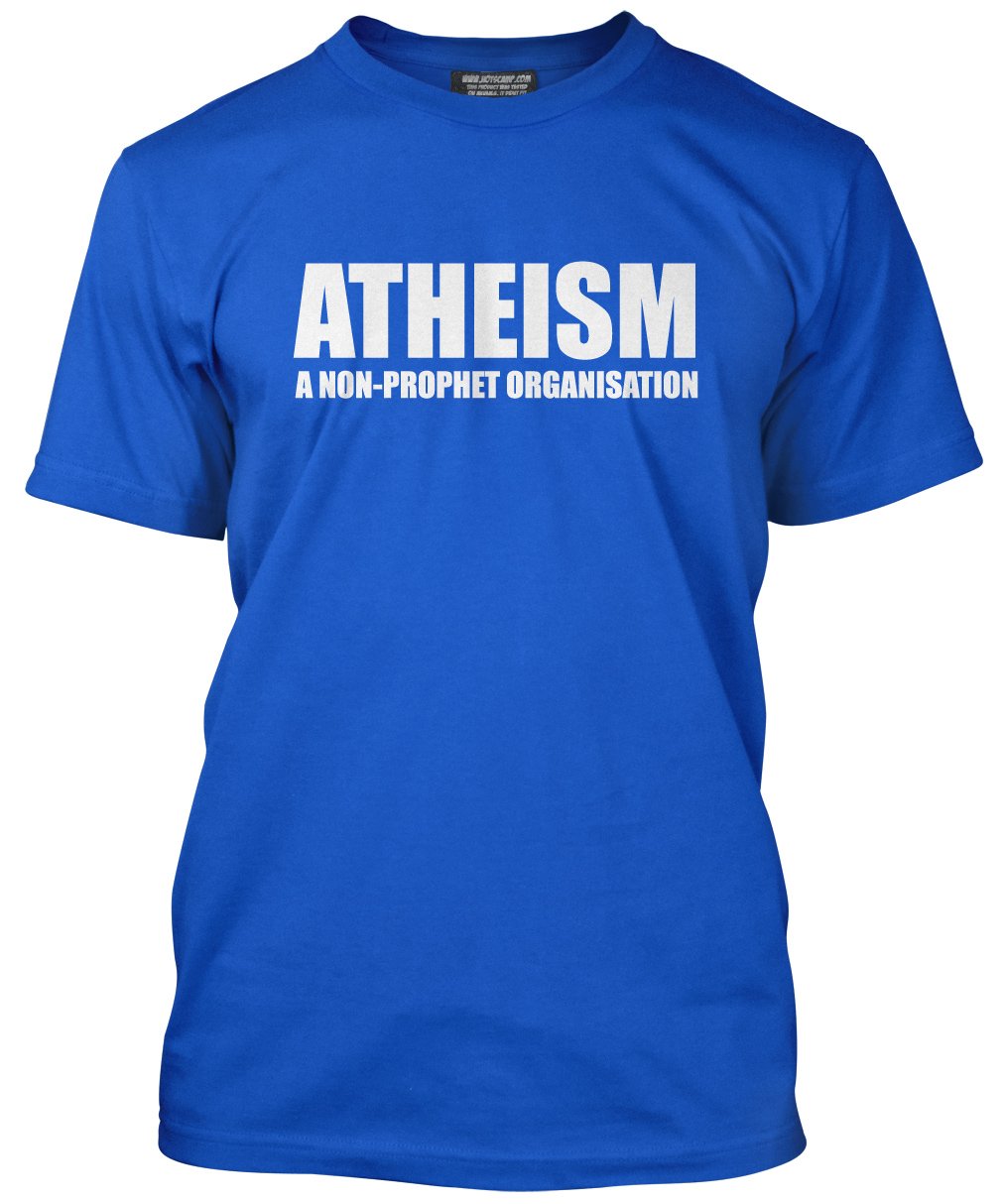 Hotscamp Men's Blue Atheism Unisex T-Shirt - X-Large