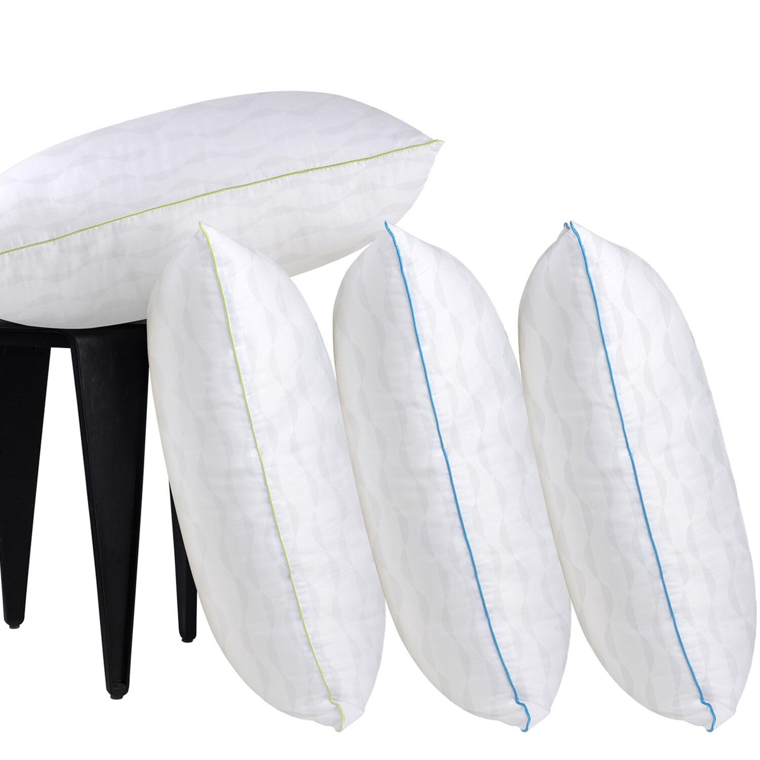 HKYLRAN Bed Pillows Standard Size Set of 4,for Sleeping, Adjustable Standard Pillows 4 Pack with Zipper, Cooling Hotel Quality with Premium Soft Down