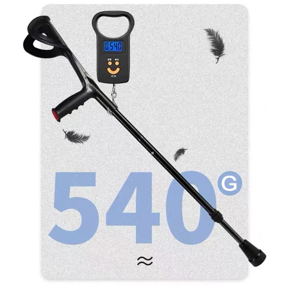 Muletas de codo, bastón plegable para caminar para adultos, muletas portátiles para antebrazo, muletas ajustables para personas mayores discapacitadas, muletas axilares para ejercicios de equilibrio