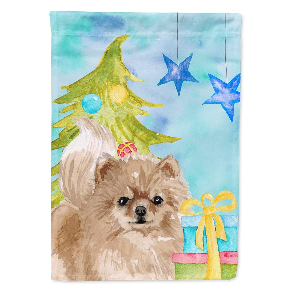 Drapeau Poméranie de Noël anti-décoloration en canevas épais pour embellir votre façade