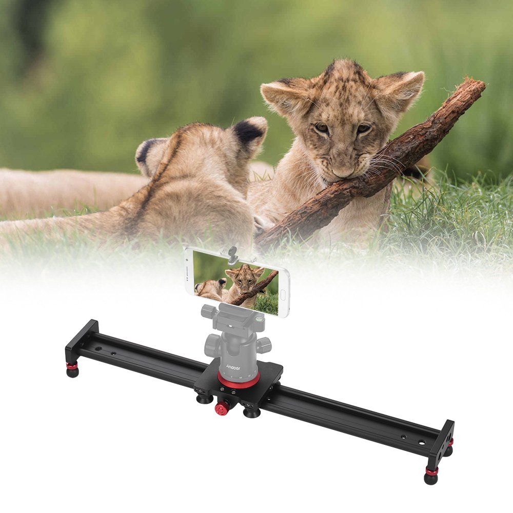 Andoer Motorisierter Kamera Slider 50CM - Dolly Rail aus Aluminiumlegierung für DSLR und Slot Kameras - Fotografie Video Slider mit 11lbs Tragkraft