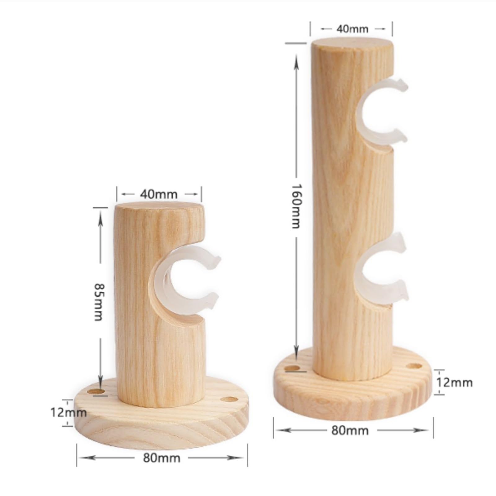 Tringle à rideaux double réglable en bois massif de 100 à 326 cm, durable, haute dureté, forte résistance à l'usure, parfaite pour la décoration de la maison et les traitements de fenêtre, 160 cm de