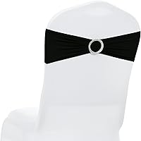Vista 32 de MDS - Paquete de 250 lazos de elastano para silla, universales, bandas elásticas para silla, lazos con hebilla, lazo deslizante para decoración