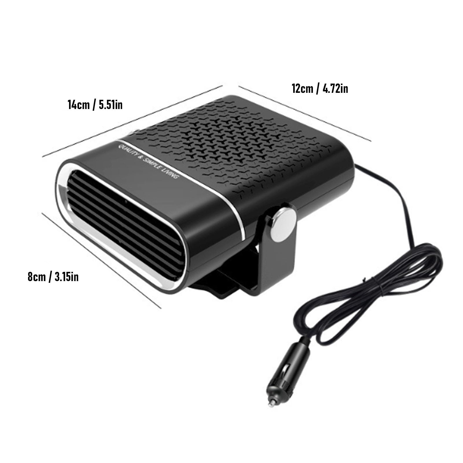 Goshyda Riscaldatore per Auto, Riscaldatori per Auto Portatili da 150 W a 2 Marce per Veicoli, Sbrinatore per Parabrezza a Riscaldamento Rapido Silenzioso per Camion SUV