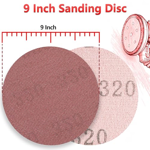 Image of 25 Pcs 9 Inch Mesh Sanding Disc for Drywall Sander 320 Grit
