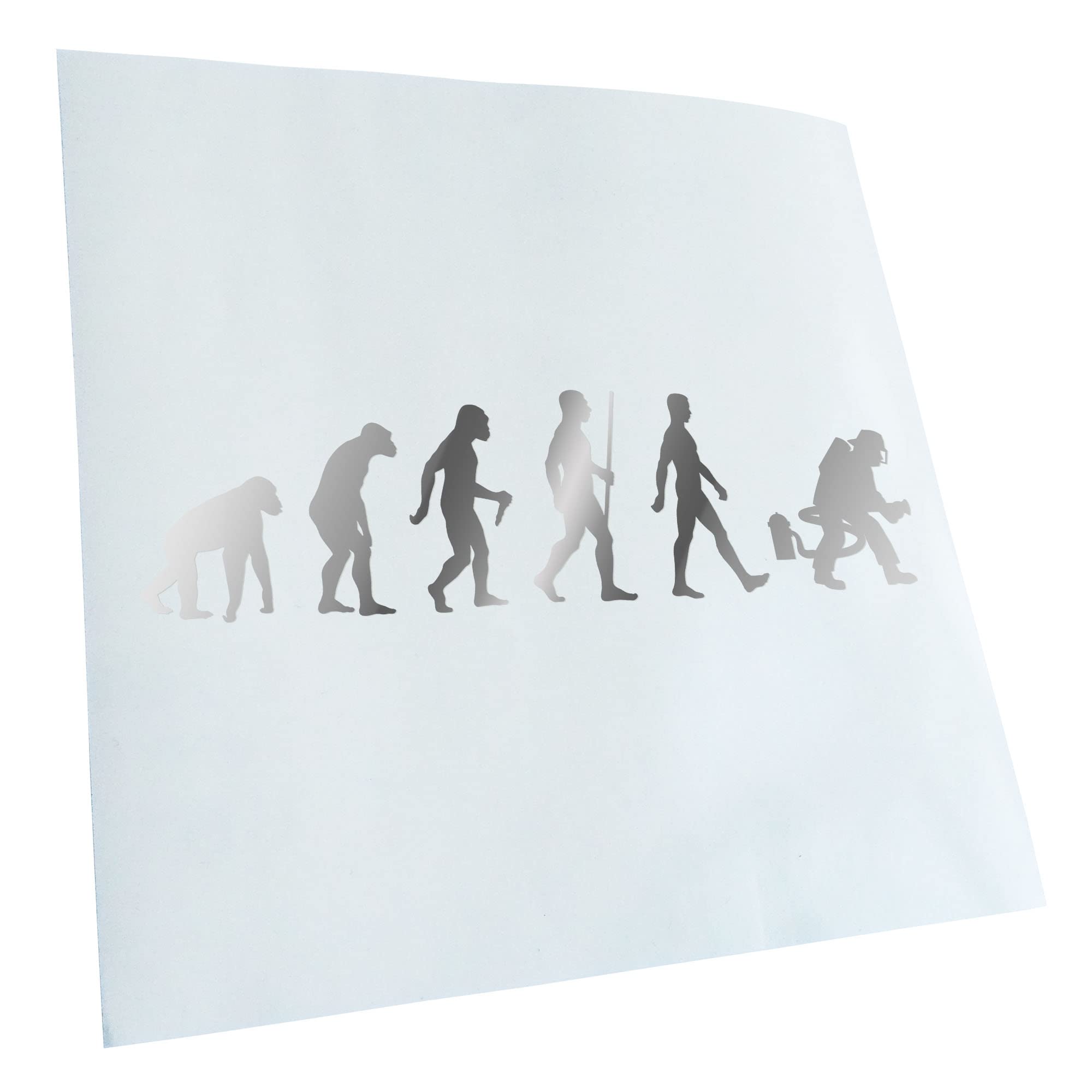 Kiwistar - Car Sticker - Evolution Fireman - Chrome - 60 x 16 cm - Rear Window Car Sticker Weatherproof for Car Truck Moped Truck - Sticker Exterior Self-Adhesive Tuning Accessories for Windows