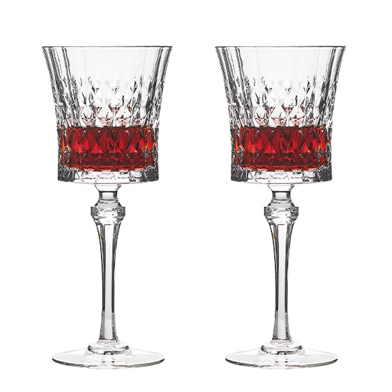 HJXGQJM Whisky Gläser, Rotweingläser Set, Non-Leaded Clarity Whiskyglas, Wein Zubehör, Set Von 2 Gläser for Wein, Cocktails Oder Saft, Spülmaschinenfest, Kristallweinglas Weingläser(Red Wine Glasses)
