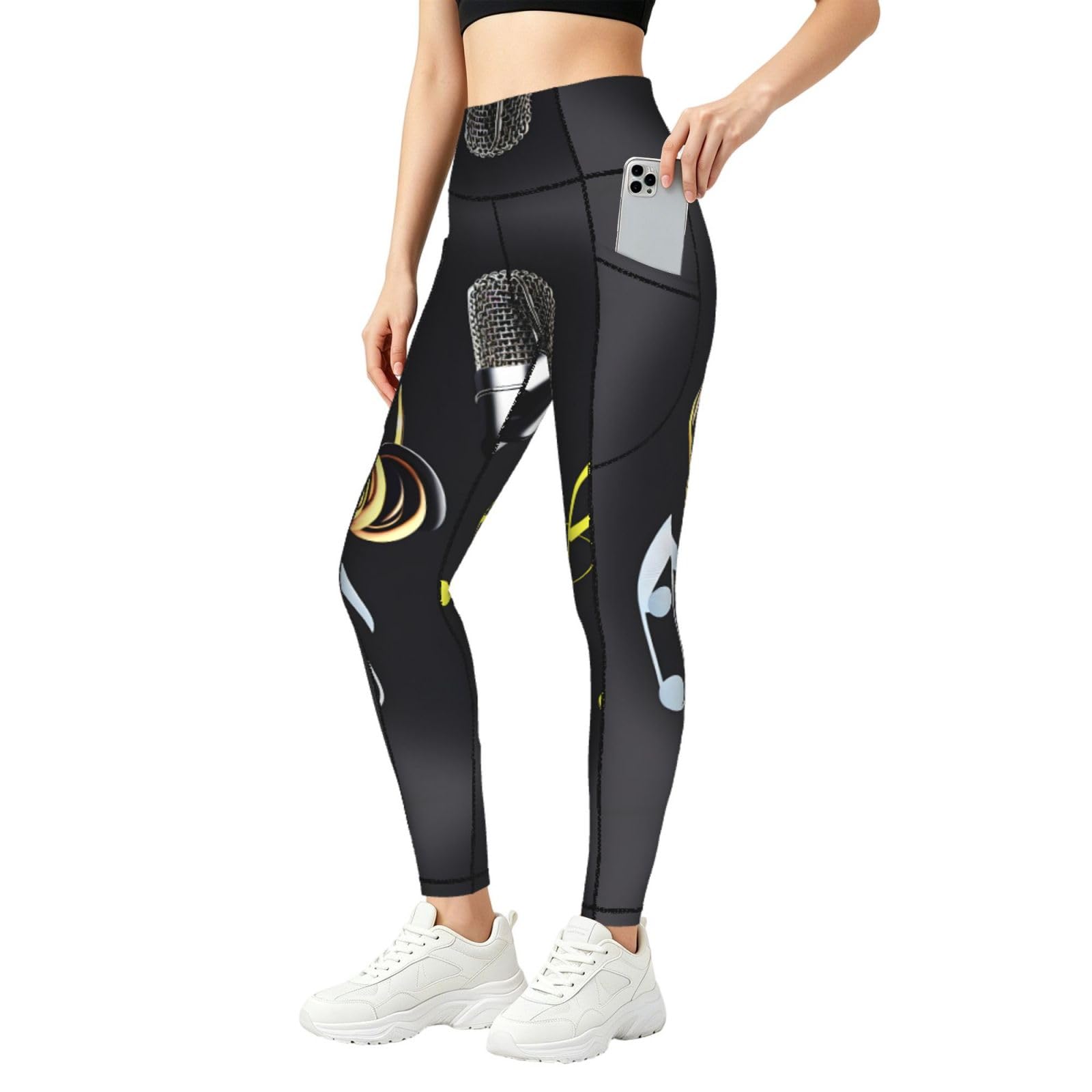 Pantalones de yoga para correr con bolsillos laterales elásticos 8