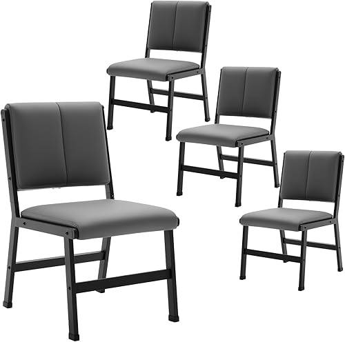 Miniatura 9 de Juego de sillas de comedor modernas, ergonómicas de tela transpirable y sillas con marco de metal con asiento acolchado suave y resistente, para