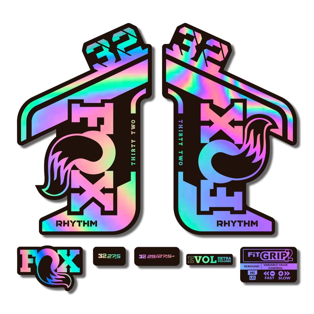 Autocollants Fox 32 Rhythm 2021 holographiques 1 cm pour personnalisation de fourche vtt