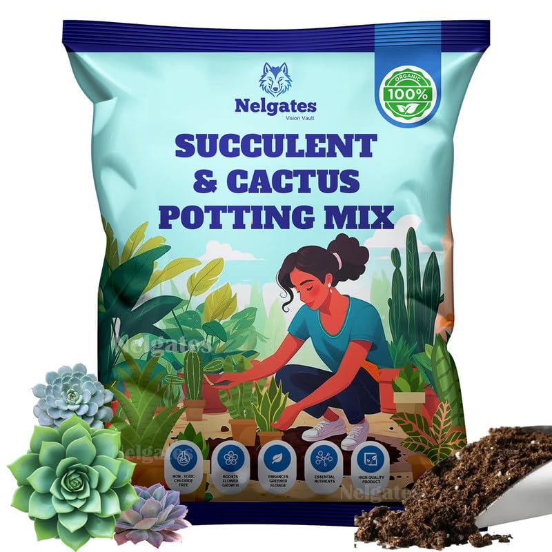 Nelgates Organic Cactus and Succulents Potting Soil Mix for Plants,Well-Drained and Porous (5kg) (B0D8W4PMX1) Amazon Price History, Amazon Price Tracker