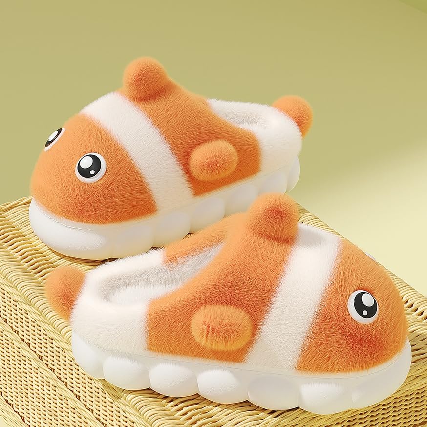 Slippers for Women Cute Shark Warm Slippers Fuzzy House Shoes Winter Warm Slip on Shoes2