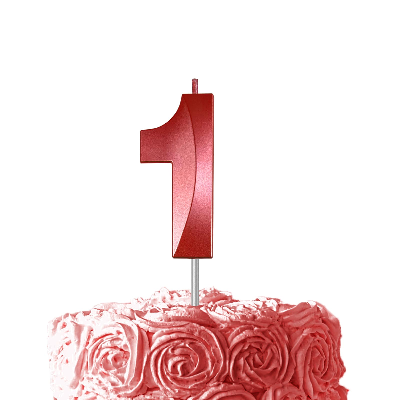 Red Birthday Number 1 Candles for Wedding Party Cake Decorations