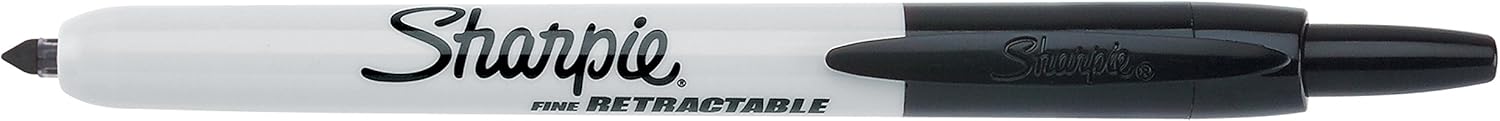 Sharpie Retractable Permanent Markers, Fine Point, Black, 3 Count : Office Products