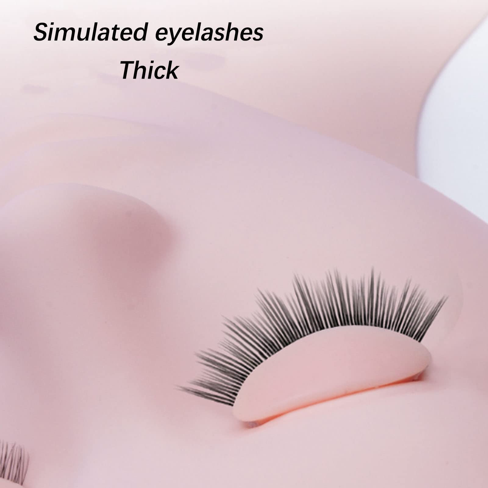Generic Pratica Palpebre in Silicone Radici Chiare Ciglia Finte, 3 Paia per Formazione per Principianti, Dimostrazione del Salone di Bellezza delle Ciglia (PINK)
