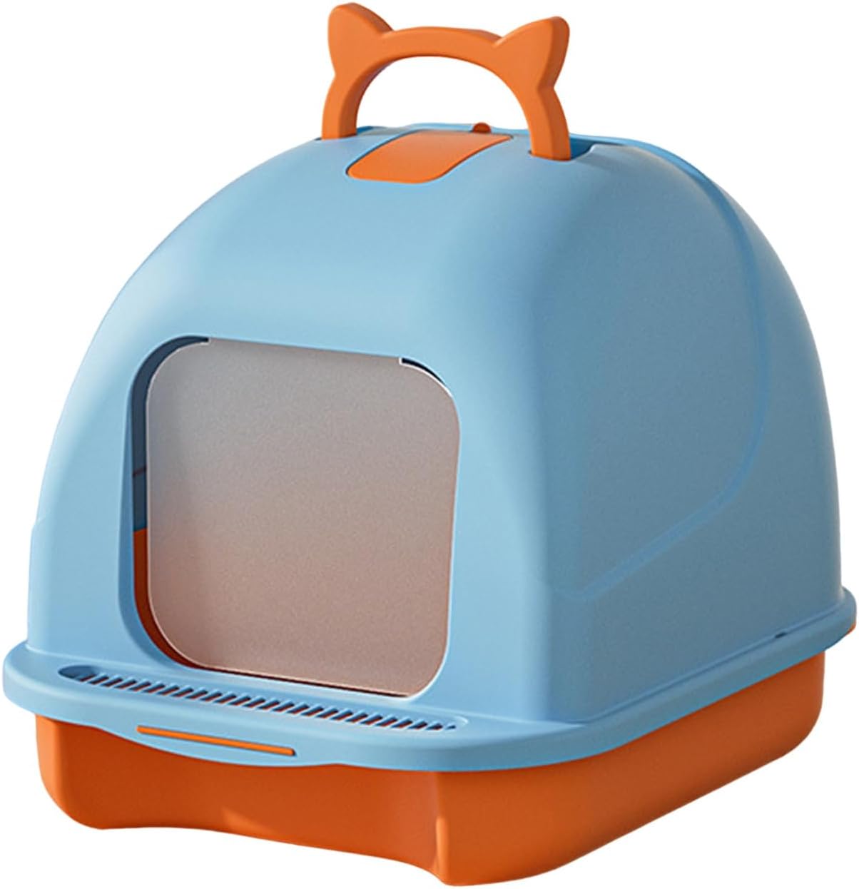Litter Box,Extra Large Litter Box with Lid for Big Cats with Lid Closed Kitten Litter Pan with Litter Scoop Cat Enclosed Toilet Spacious Interior Pet Use Easily for Multiple Cats Families Blue