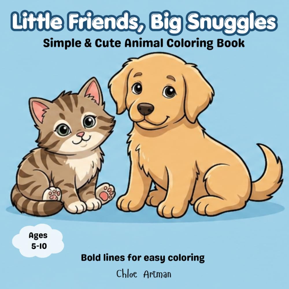 Little Friends, Big Snuggles: Simple & Cute Animal Coloring Book