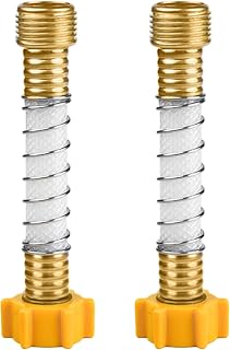 AQUA CREST Flexible Hose Protector for RV, Garden & Car Wash Hoses | Hose Extension Adapter, Eliminates Hose Crimping and Straining at Faucets, 2 Pack