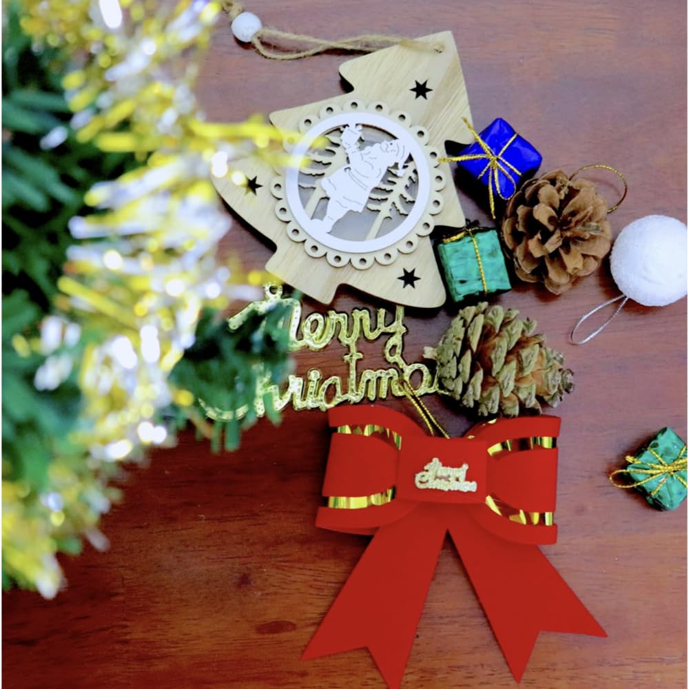 24 Stück Mini Weihnachts-Geschenkbox Anhänger - Bunte Deko Für Christbaum & Fenster