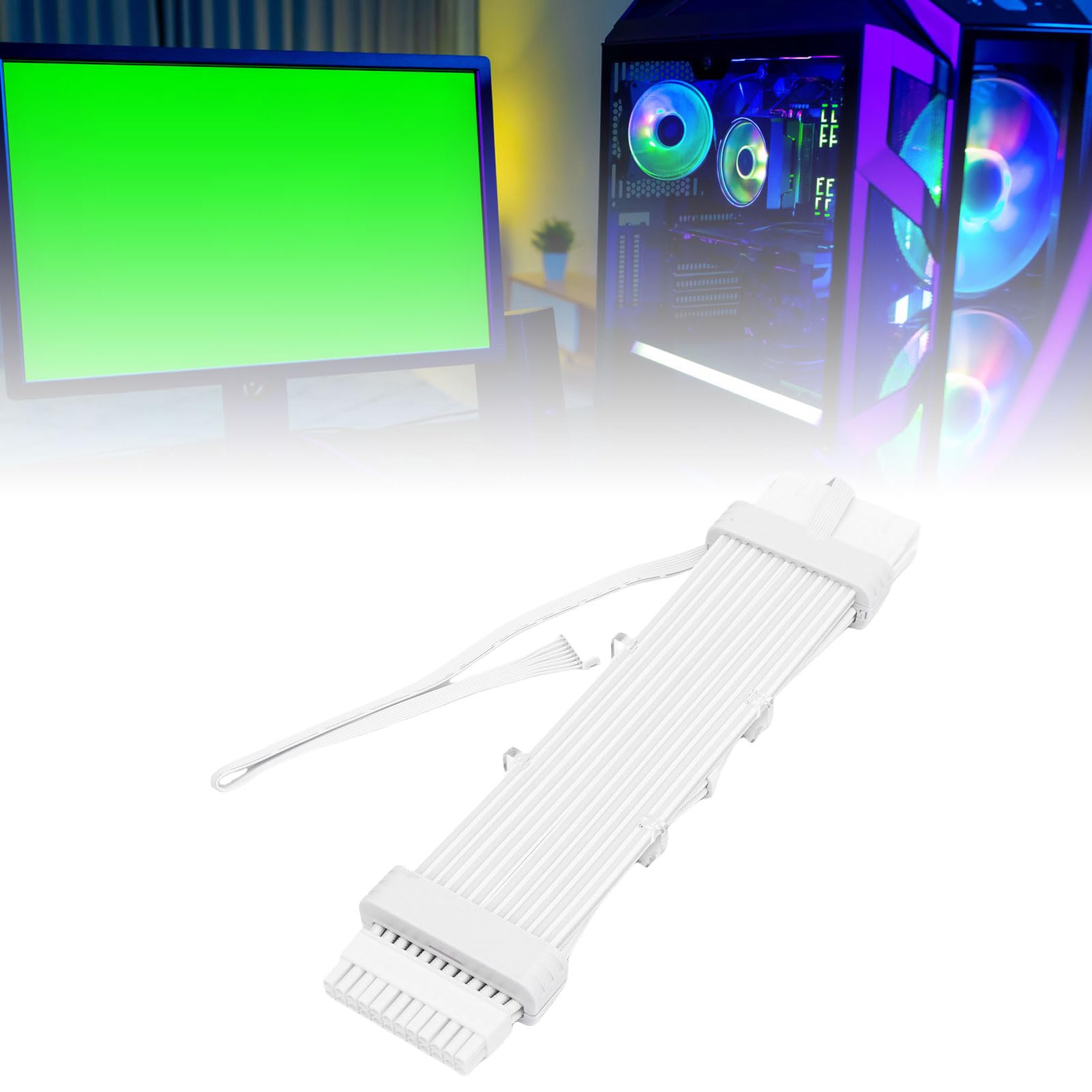 ARGB PC Kabel Zasilający Lina Tkana Silikonowa Przedłużacz PSU