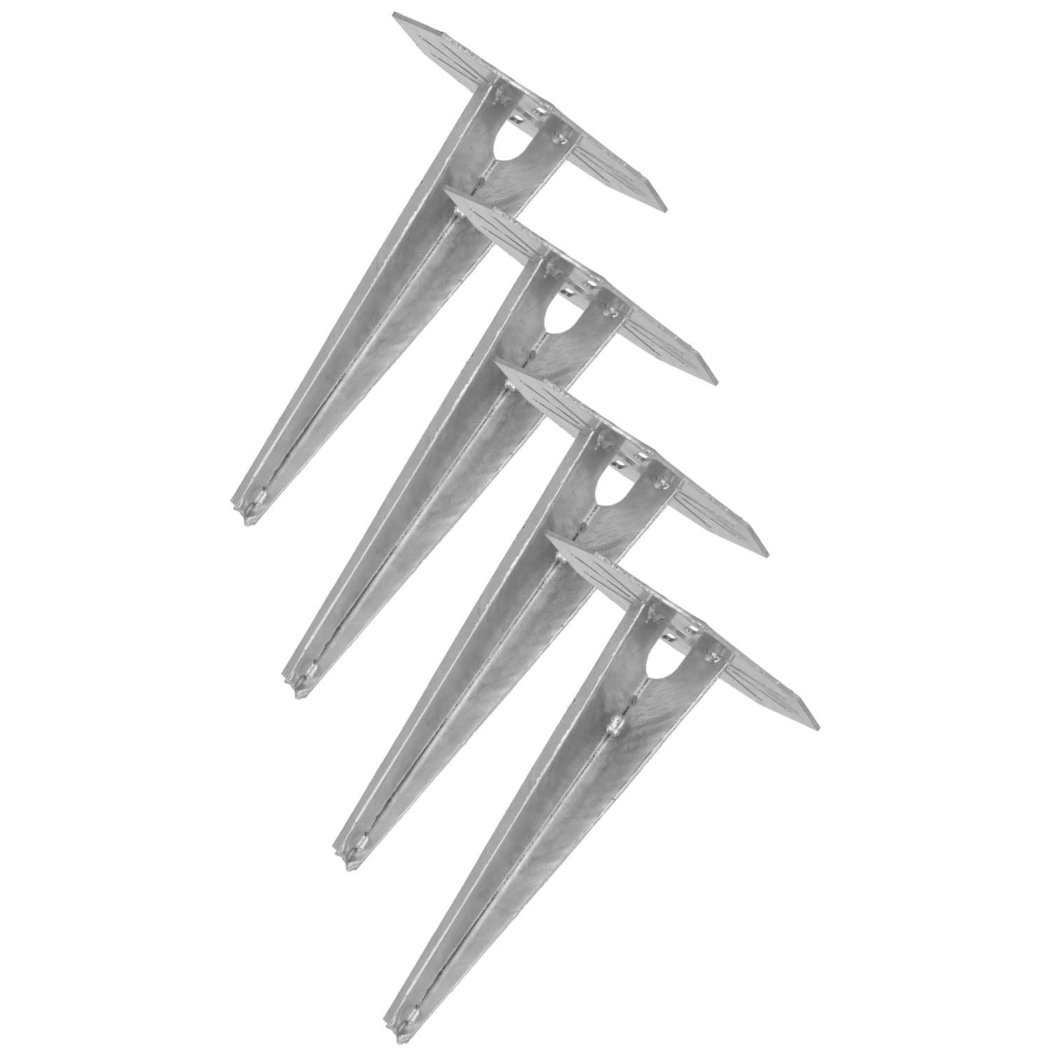 KOTARBAU® Ground Spike Impact Sleeve for Garden Lighting 190 mm Galvanised Steel Ground Spike Ground Anchor Ground Anchor Impact Ground Bracket for Garden Lamps Impact Ground Sleeve Anchor Pack of 4