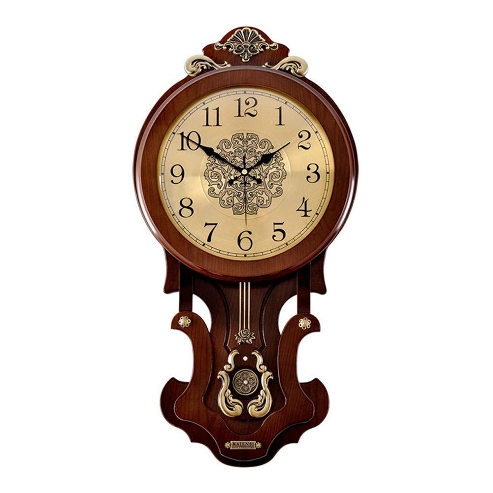 ZXR Creative Violin Design Large Wooden Clock, Multi-mode Hourly Timekeeping Function, Living Room Fashion European Mute Wall Clock, No Battery (Color : C-Time report, Size : S)