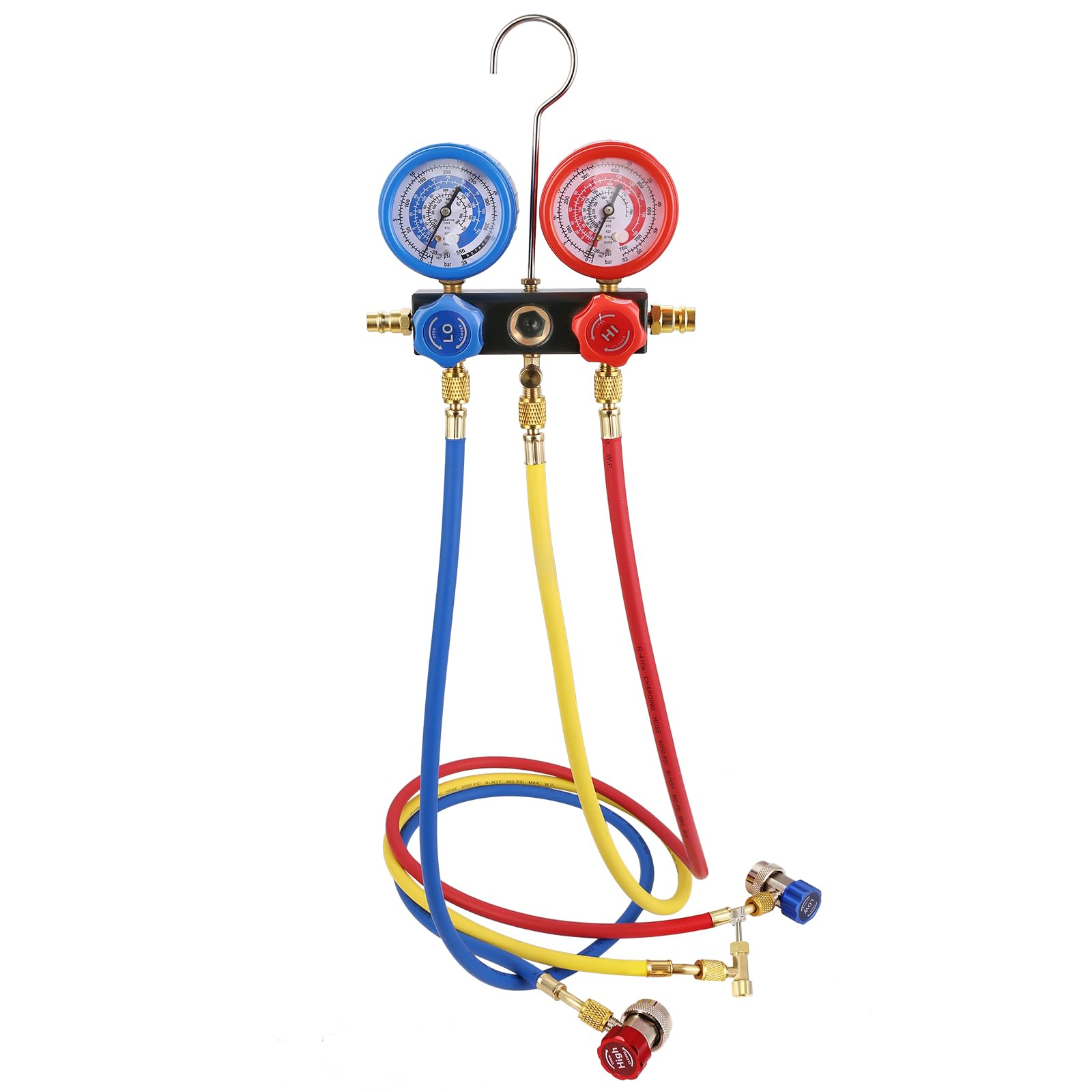 VEVOR Kit Pompa a Vuoto Monostadio per Aria Condizionata di Automobili 150W Pressione tra 55-276 bar, Kit Pompa Vuoto 100 L/min per Riparazione di Condizionatore Frigo Refrigeranti HVAC R134a R410a
