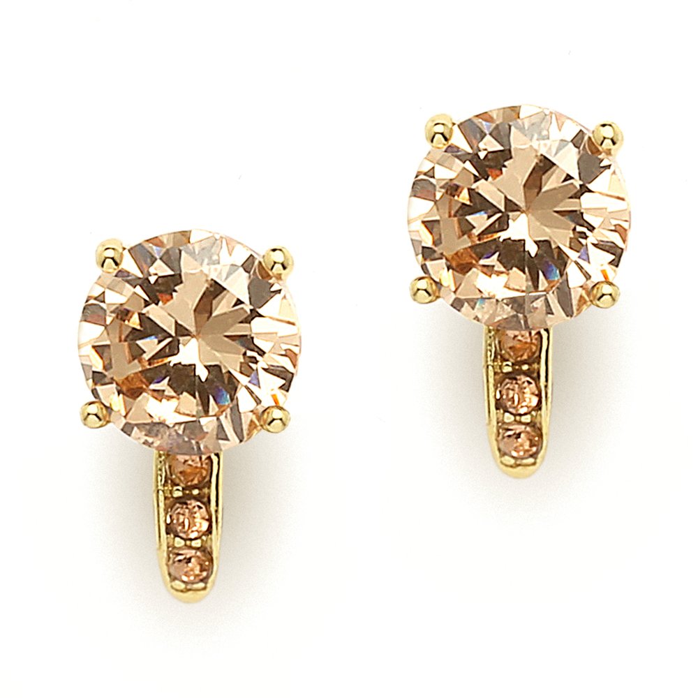 Mariell Clip-On Cubic Zirconia Crystal Stud Earring