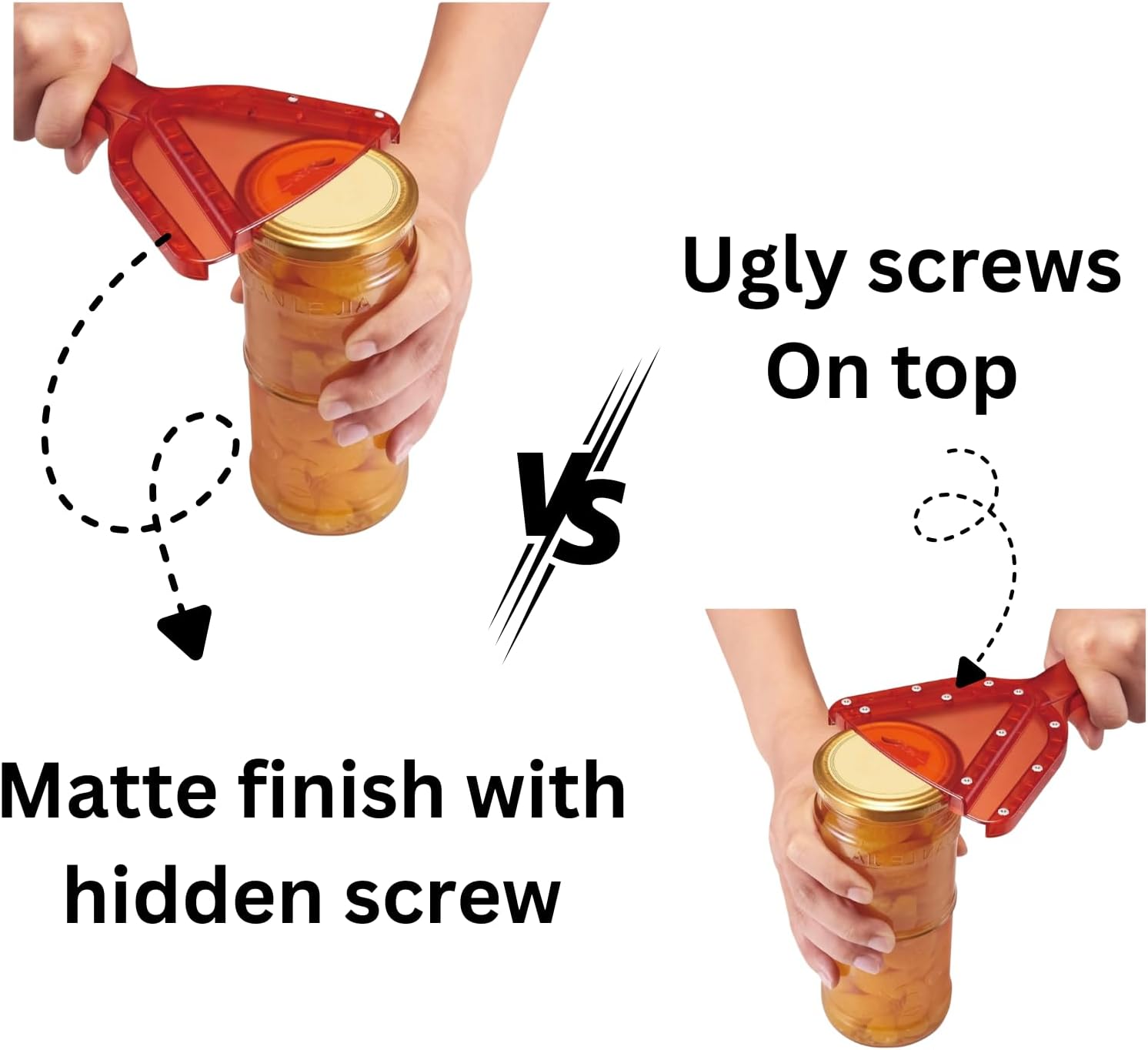 Jar Opener for Weak Hand & Seniors with Arthritis BY HPBIZ With Wine&Bottale Opener (RED)