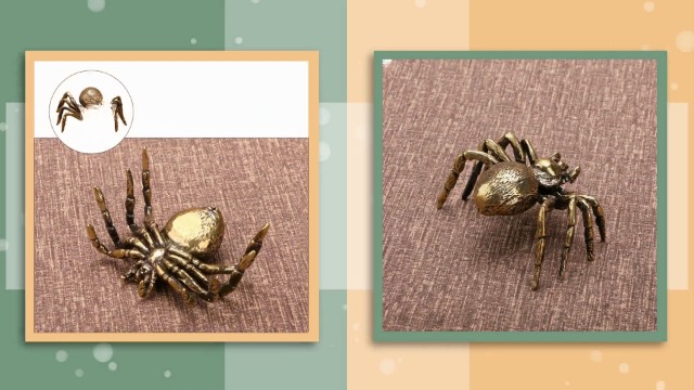 Figura decorativa araña de latón para escritorio miniatura 7