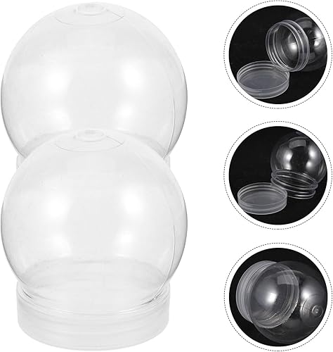 Miniatura 8 de Globo de nieve de plástico, 10 unidades, globo de agua de plástico transparente de 4 pulgadas, globo de nieve transparente con tapa de rosca para