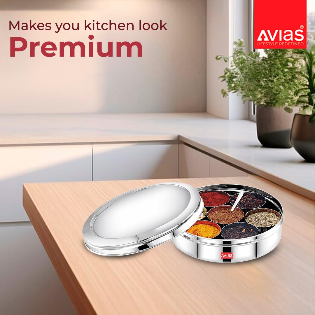 AVIAS Stainless Steel Spice Box - 7 Compartments -8