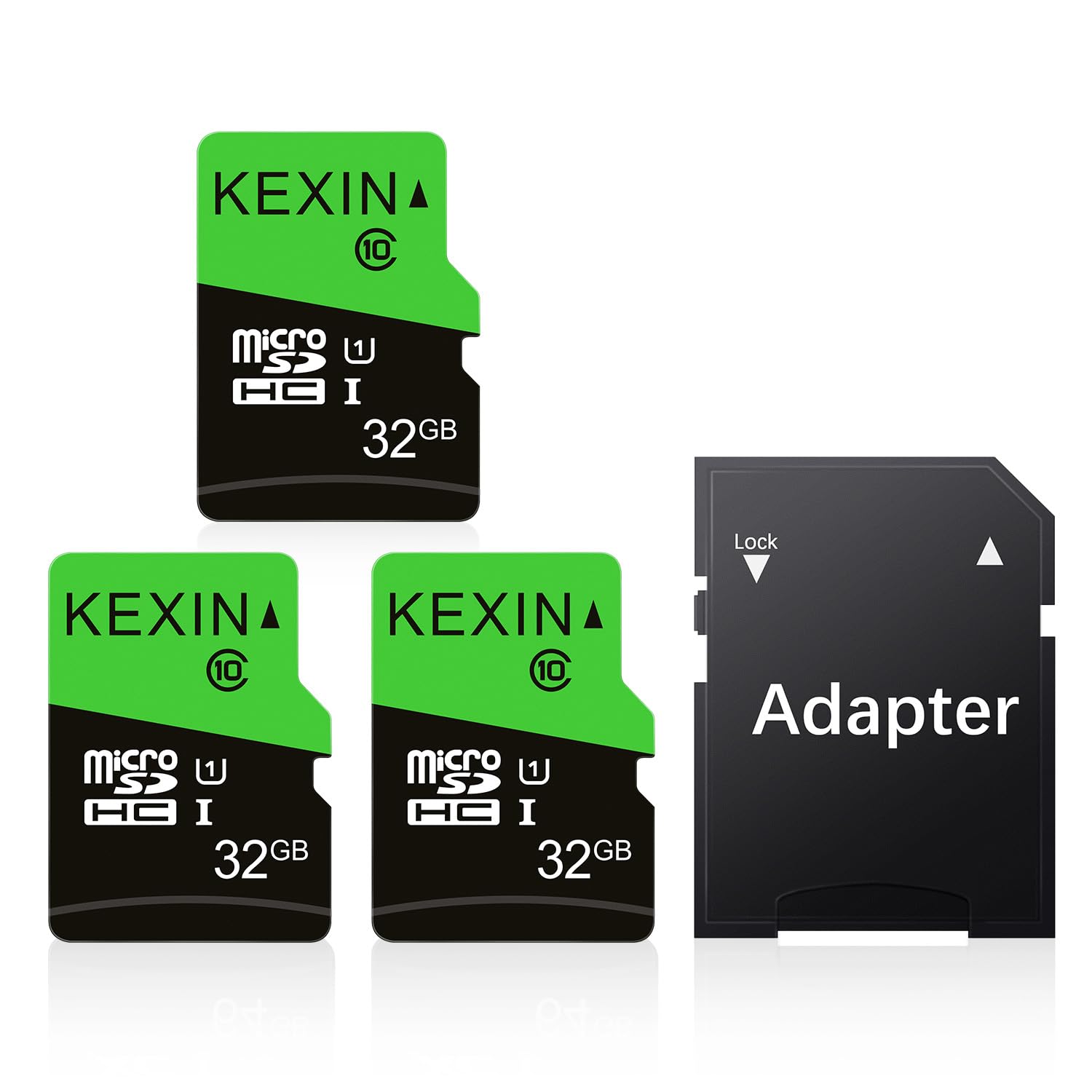 KEXIN Micro SD Card 32GB 3 Pack MicroSDHC Memory Card Class 10 High Speed Card Micro SD 32 GB UHS-I TF Card, C10, U1, SD Adapter Include