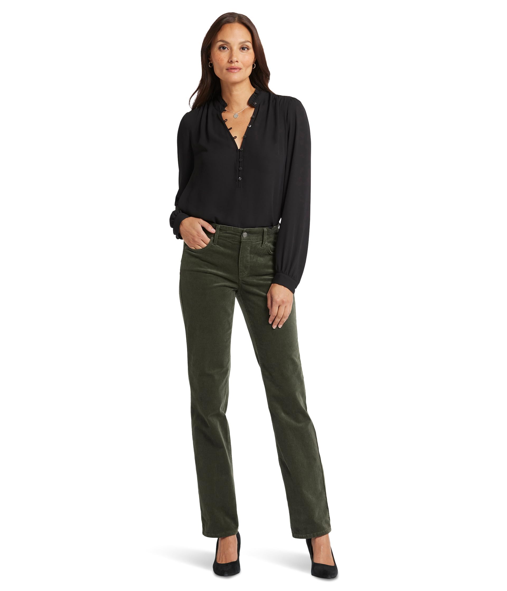 NYDJ Womens Marilyn Straight Vine Leaf 1
