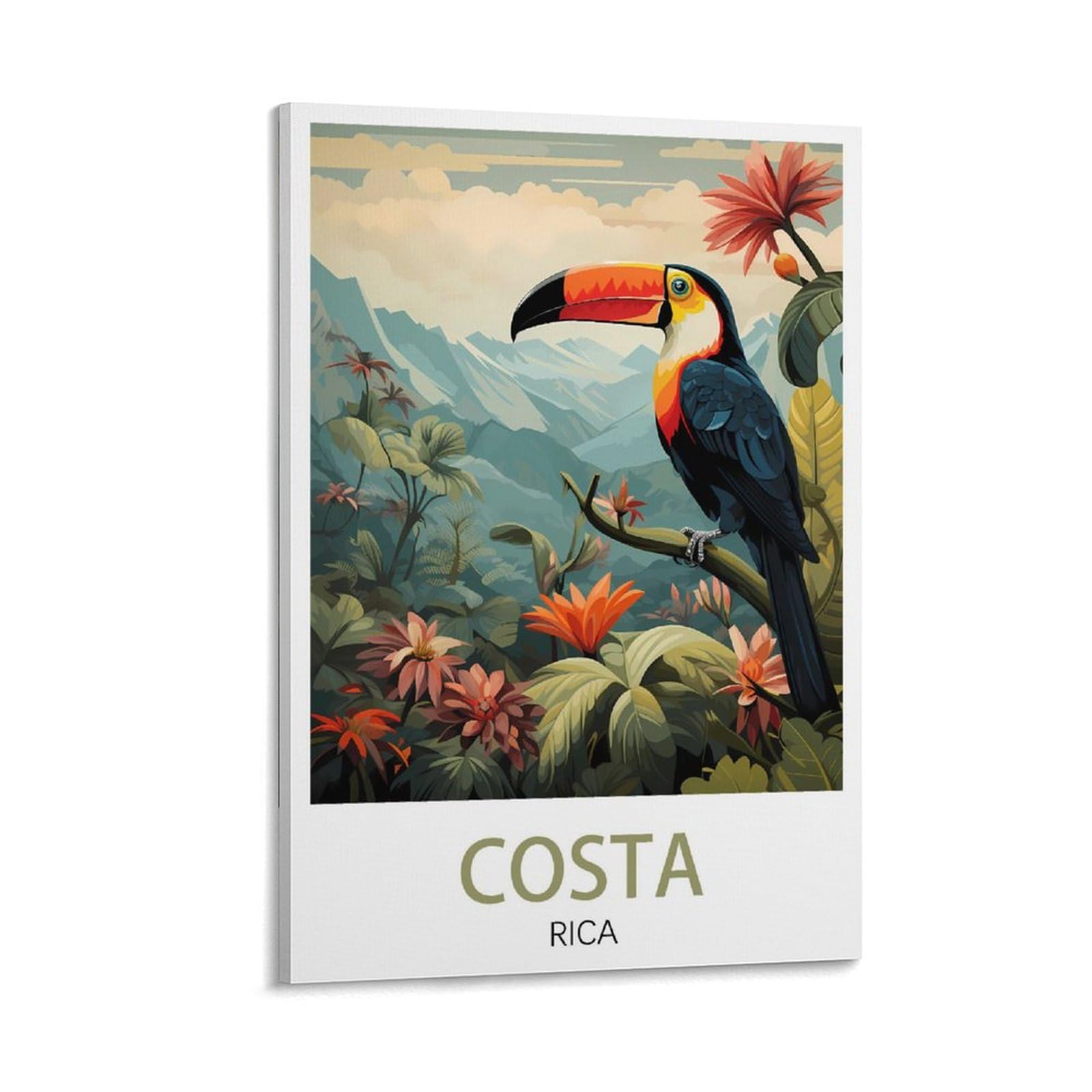 LHJOIUN Costa Rica Vintage Travel Poster Landscap 16x24inch(40x60cm) Art Canvas Print For Living Room Bedroom Home Decoration Modern Art