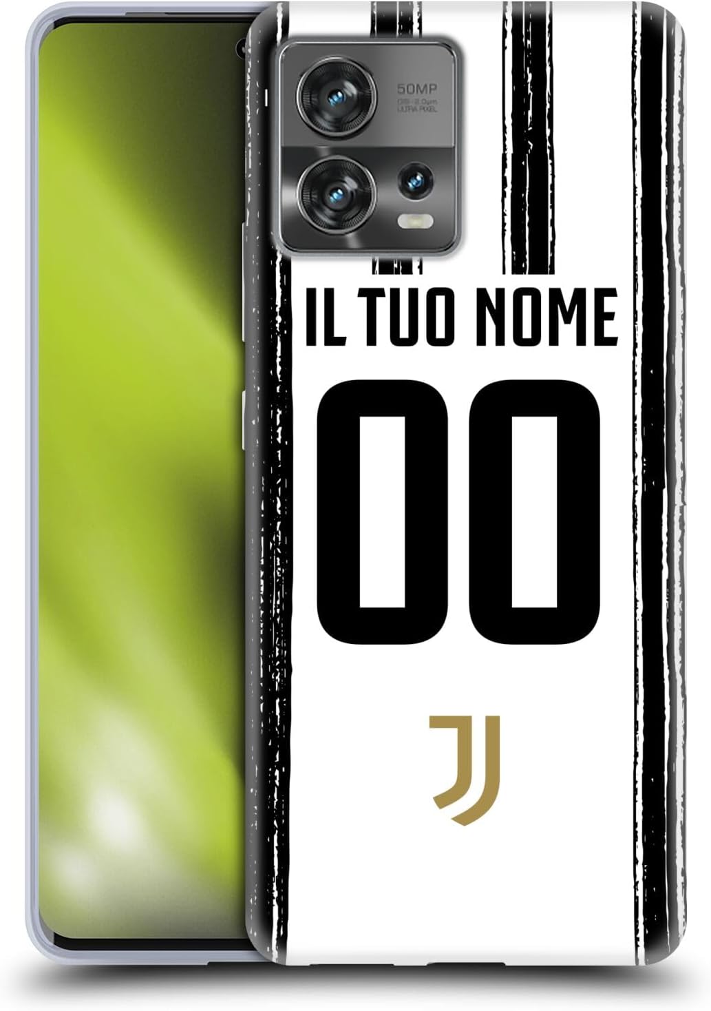 Head Case Designs Officially Licensed Custom Customized Personalized Juventus Football Club Away 2020/21 Race Kit Soft Gel Case Compatible with Motorola Moto Edge 30 Fusion