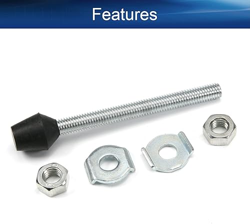 Miniatura 3 de Auniwaig M10x120mm Abrazaderas de palanca 4.72 pulgadas Acero al carbono Tornillo Asamblea Zinc Plateado Negro 2pcs