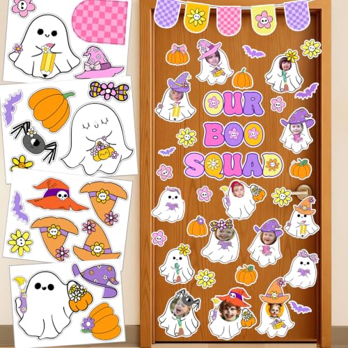 72 Pieces Halloween Bulletin Board Decoration-DIY Little Ghost Classroom Door Decoration Halloween Bulletin Board Decoration Suitable for Fall School Office Use